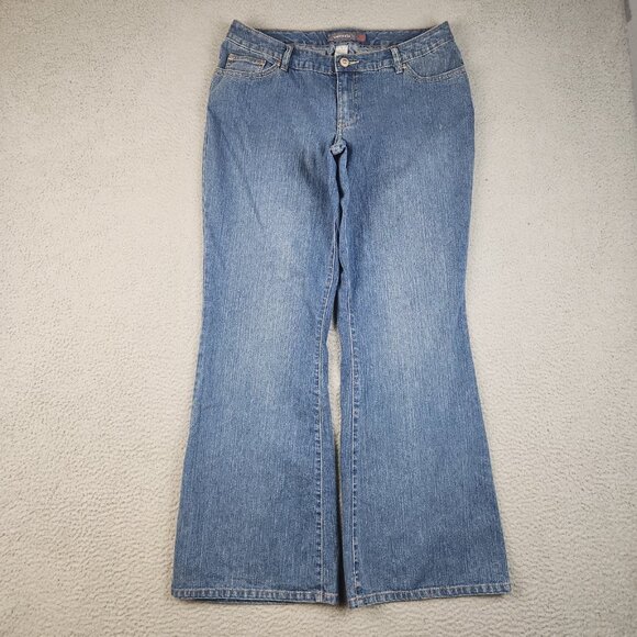 Y2K Lane Bryant Flare Leg Jeans Women's 2 Stretch Mid Rise Denim Pants Venezia - Picture 1 of 8